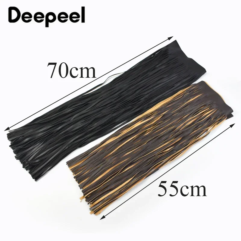 1Pc 66*50/70cm Leather Fringe Tassel Lace Trim Ribbon Long Fringes for Jacket Clothes Dress Edging DIY Crafts Sewing Accessories