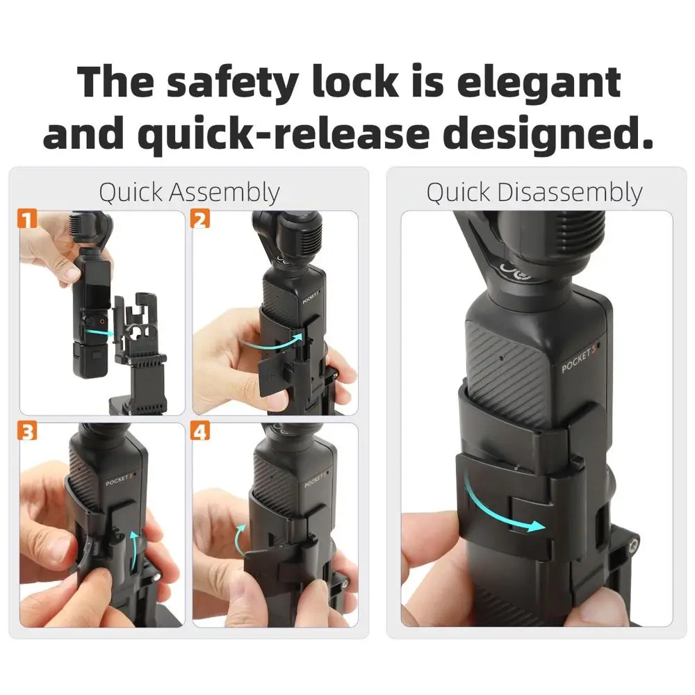 Clip magnetica per montaggio su zaino Morsetto per clip per zaino pieghevole estensibile Staffa magnetica da parete girevole a 360 gradi per DJI Osmo Pocket 3