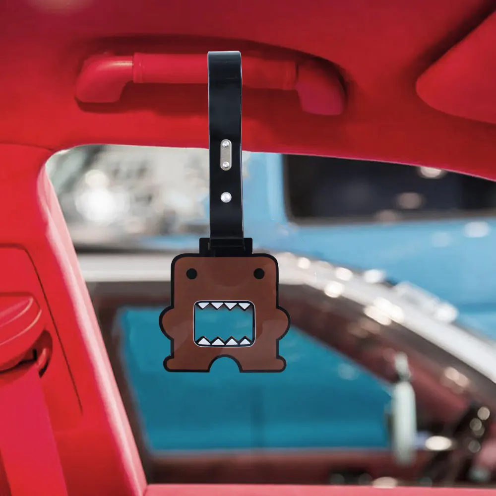 Universal JDM Domo Kun Acrylic Tsurikawa Ring Anime Subway Train Bus Handle Strap Charm Drift WarningTag Car Accessories