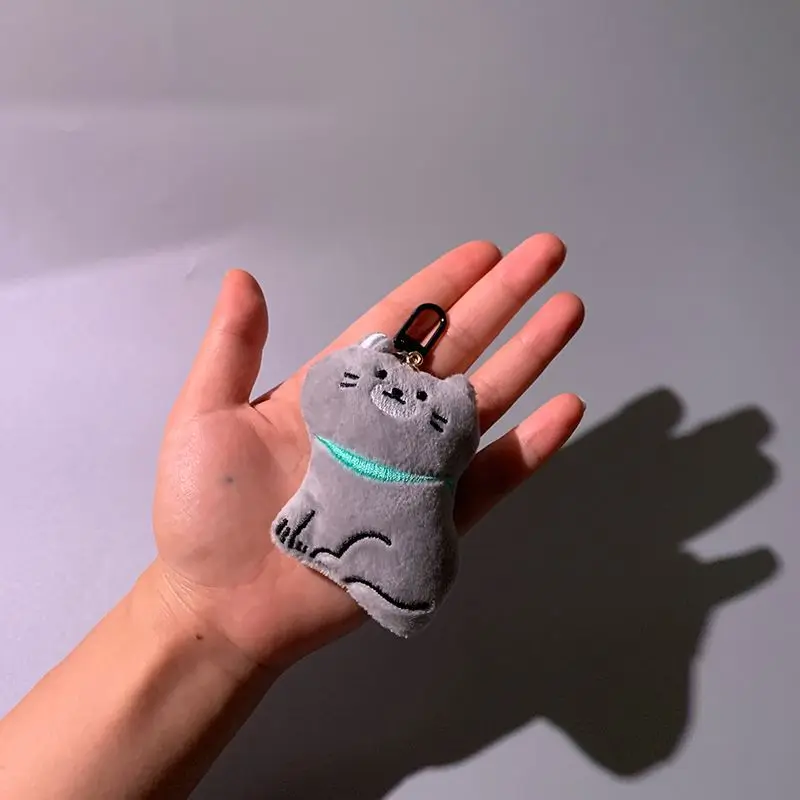 New Cute Ins Wind Small Fresh Simulation Animal Cat Plush Keychain Pendant Creative Cartoon Cat Plush Backpack Pendant