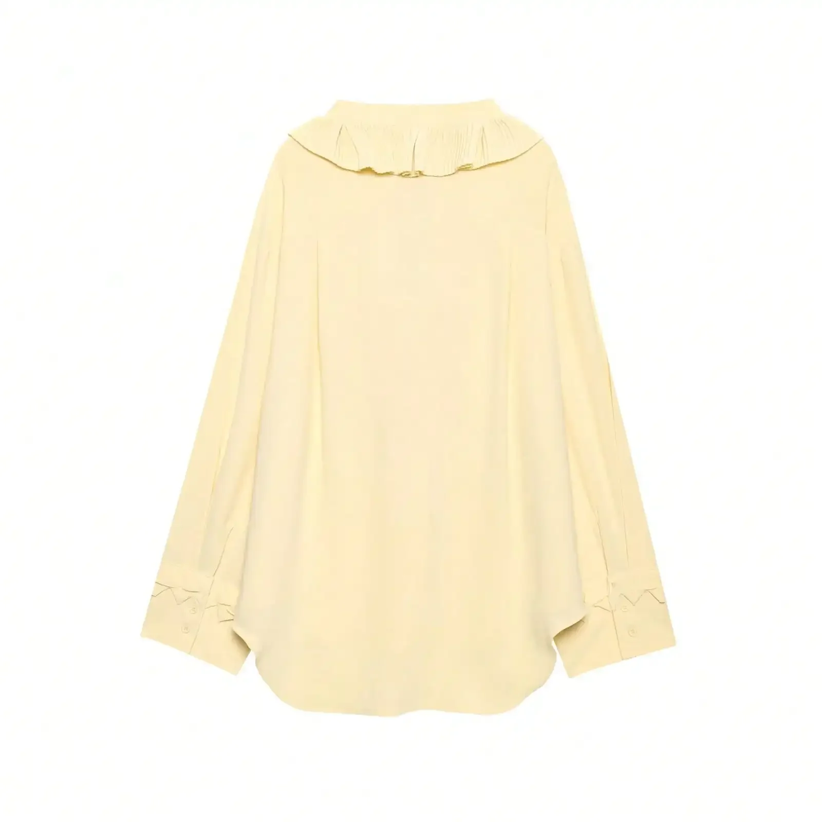 HH Damen Minimalistische Mehrfarbige Rüschenbluse Plissierte Büro-Arbeitskleidung Business-Hemden Lässige Tägliche Elegante Damenbluse Schickes Oberteil – Detail 3