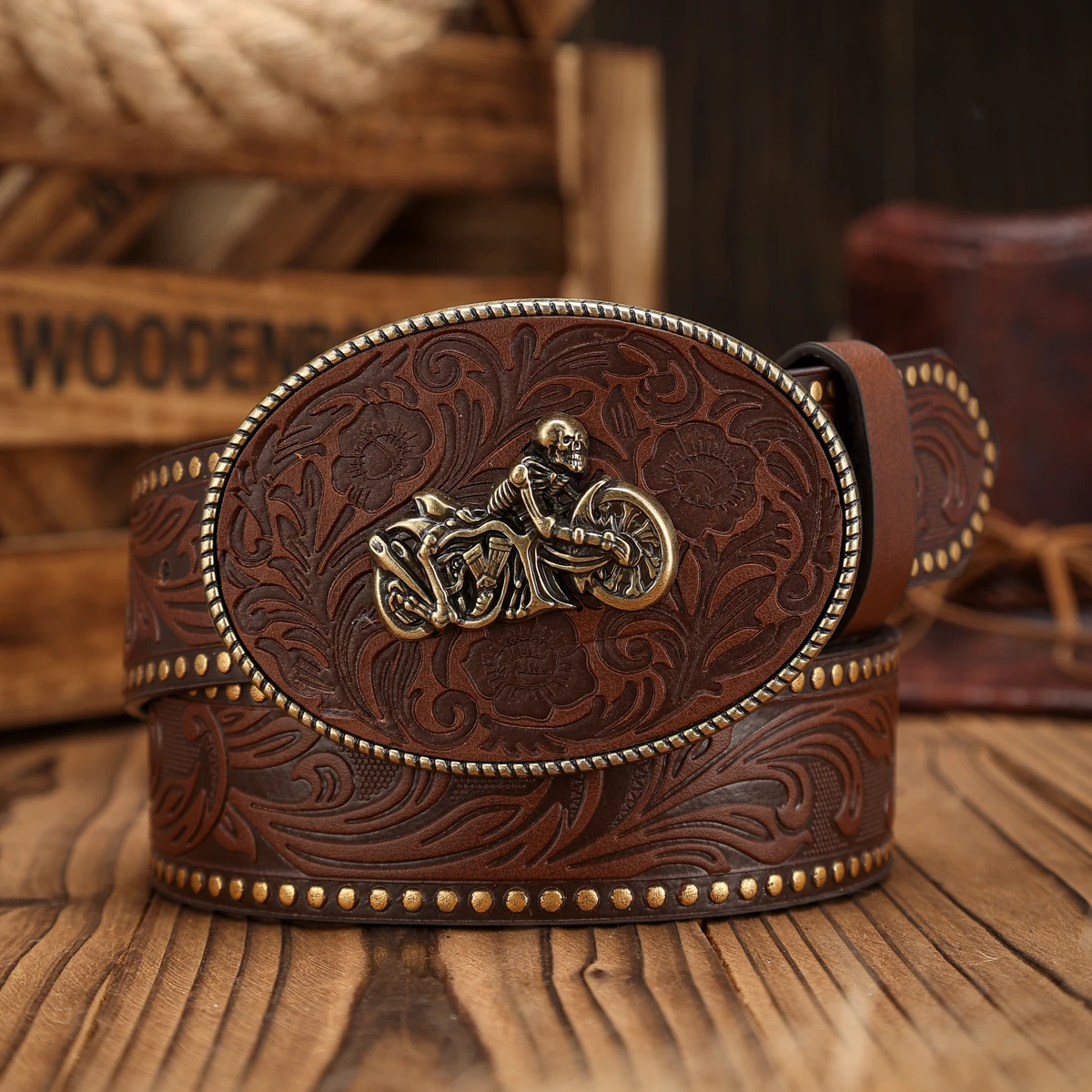 حزام PU على الطراز الغربي مناسب لكل من الرجال والنساء، على الطراز البوهيمي والرجعي، مثالي للنزهات اليومية غير الرسمية