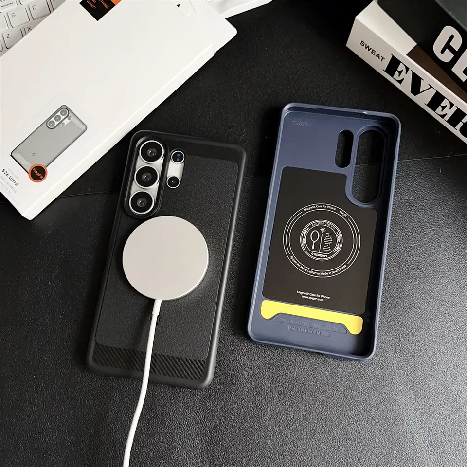 Spigen Rugged Armor MagFit لهاتف Magsafe لهاتف Samsung Galaxy S26 Ultra S26 Plus غطاء مغناطيسي شحن لاسلكي مقاوم للصدمات - 3