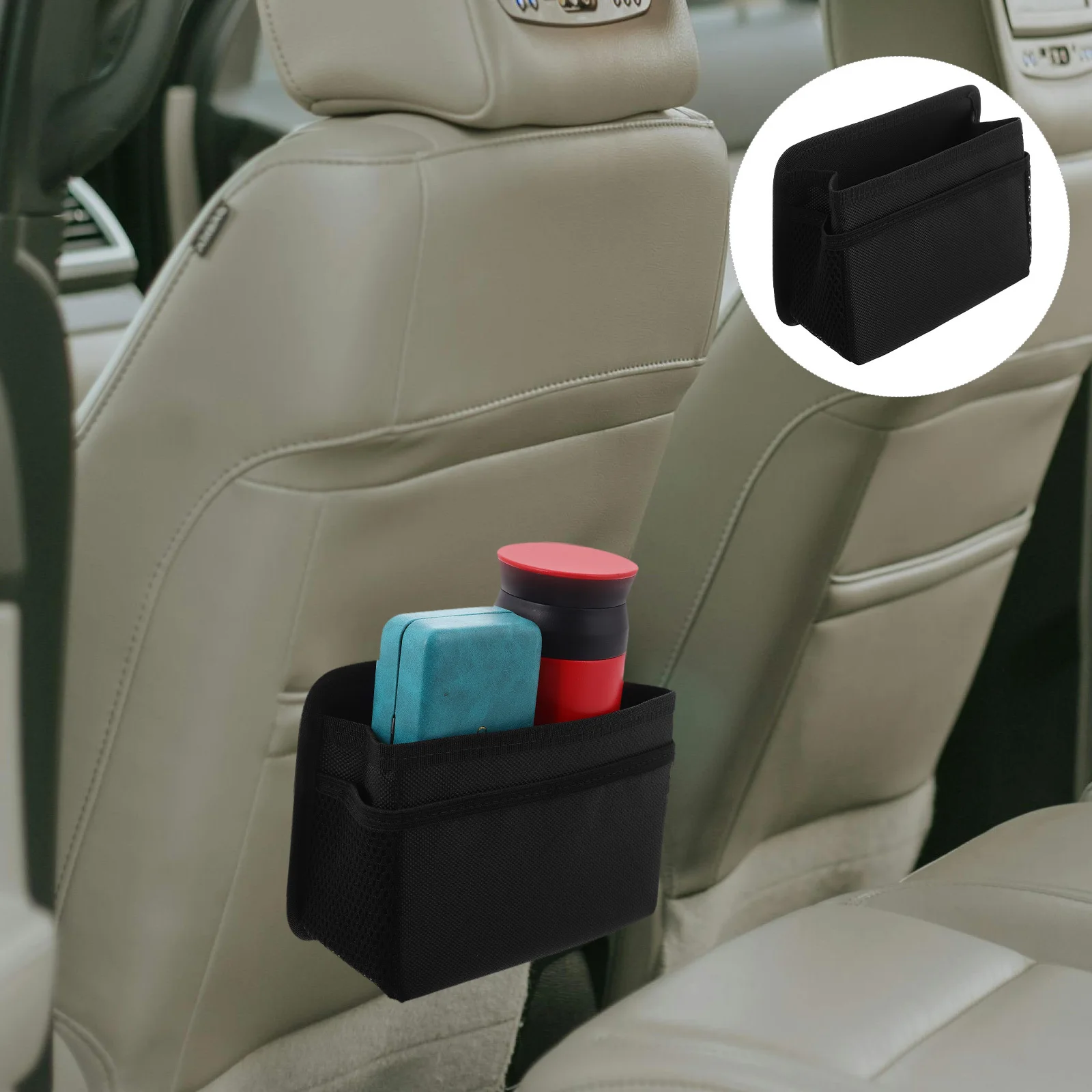 

Foldable Car Trash Can Back Seat Organizer Oxford Cloth Multifunctional Storage Storage Bin Snacks Drinks Tissues