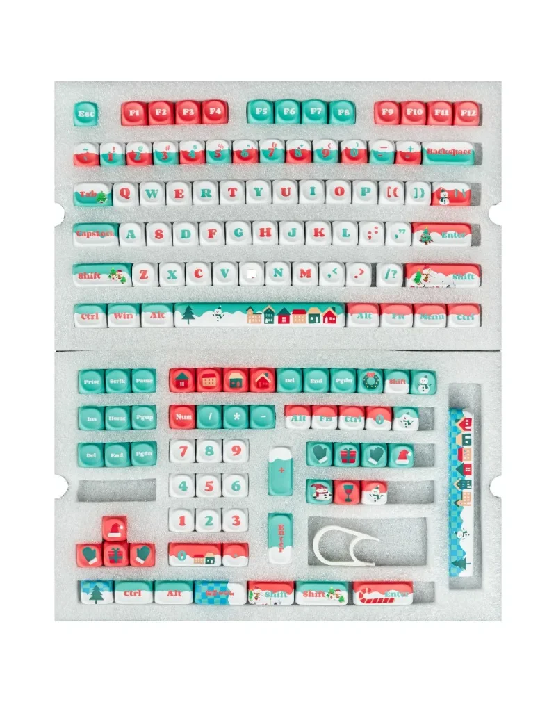 Imagem -06 - Mifuny-cute Christmas Theme Keycaps 135 Teclas Pbt Keycap Soa Perfil Moo Jogo Custom Acessórios de Teclado Mecânico