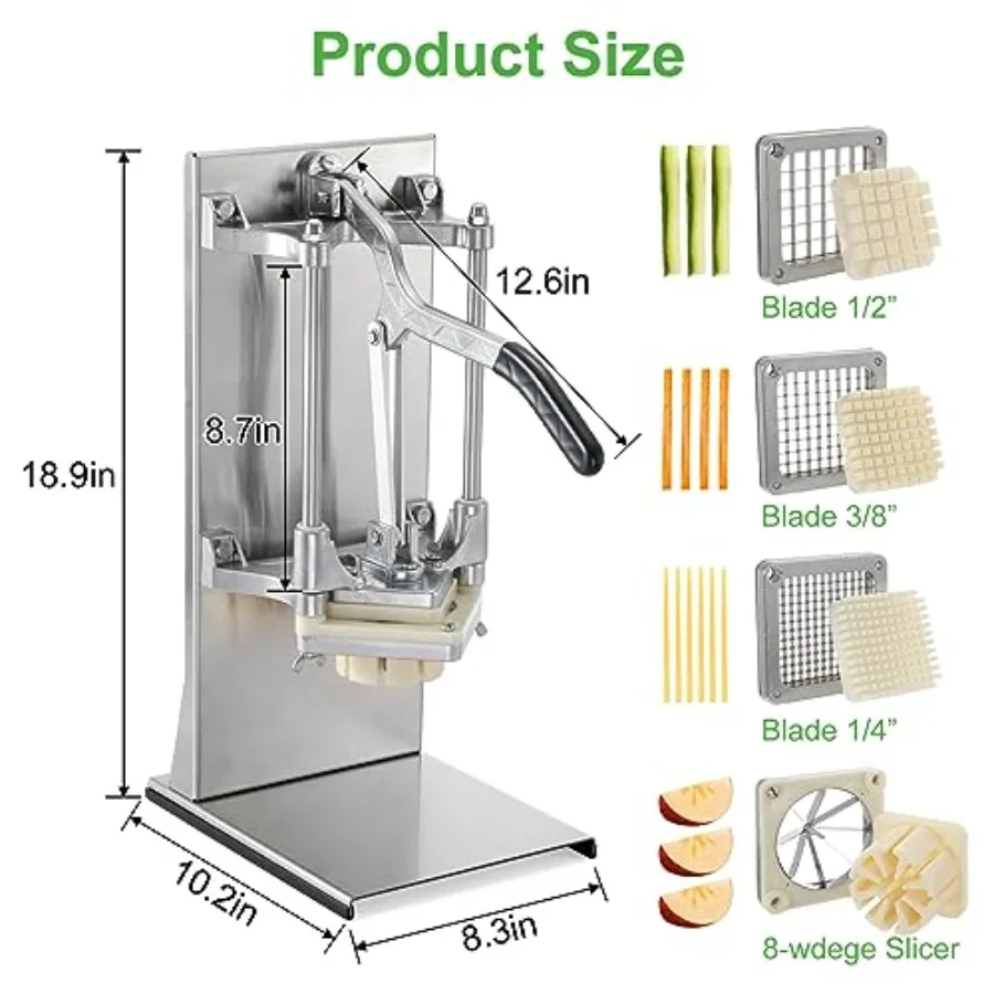 قاطعة قلي فرنسية يدوية تجارية 4 في 1 ووسافين سهل تجاري 8 أداة تقطيع ليمون الفاكهة #3