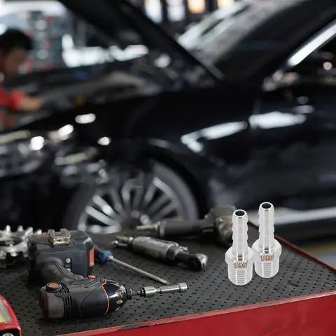 2pcs Stainless Steel Hose Barb Fittings 1/4 Npt Male To 8Mm Gas Pex Pipe Connector For Rv Plumbing Repair Kit