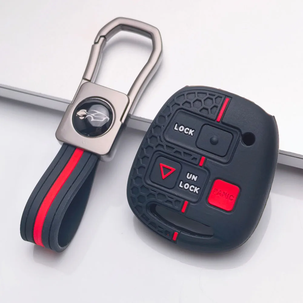 Keychain For Toyota FJ Cruiser Land 2008-2014 Yaris Echo For Lexus ES GS LS IS RX SC LX RX400h Silicone 3 Buttons Car Key Case