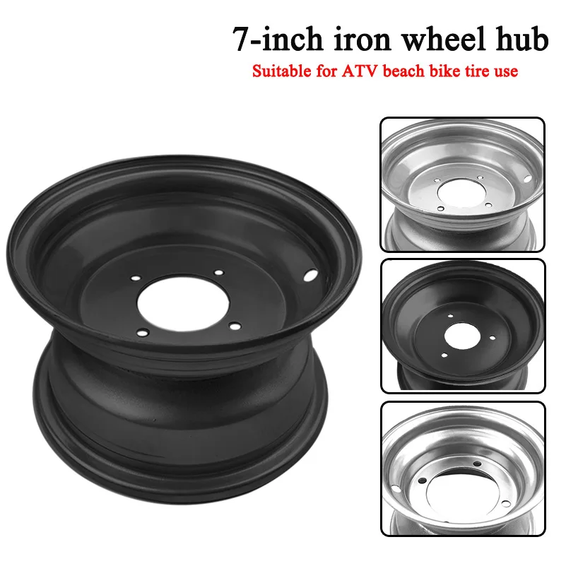 16x8-7-atv-wheel-rim-high-strength-aluminum-alloy-8-inch-wheel-rim-hub-for-go-karts-golf-carts-silver-four-hole-silver-new