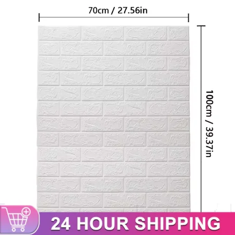 70cm*77cm 3D Brick Pattern Wall Sticker Self-Adhesive Panel Waterproof Living Room Wallpaper Home Decoration