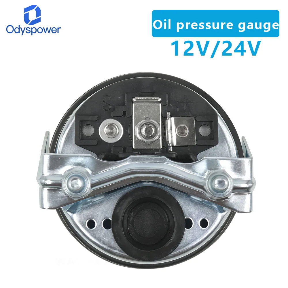 Engine Parts Oil Pressure Gauge Meter 12V/24V 0-10Bar Truck Meter 52Mm Generator Set Car Accessories