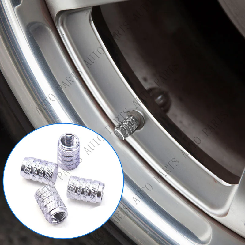 A+ for 4× Aluminium Car Wheel Tyre Valve Stem Air Dust Cover Screw Caps Car Accessories