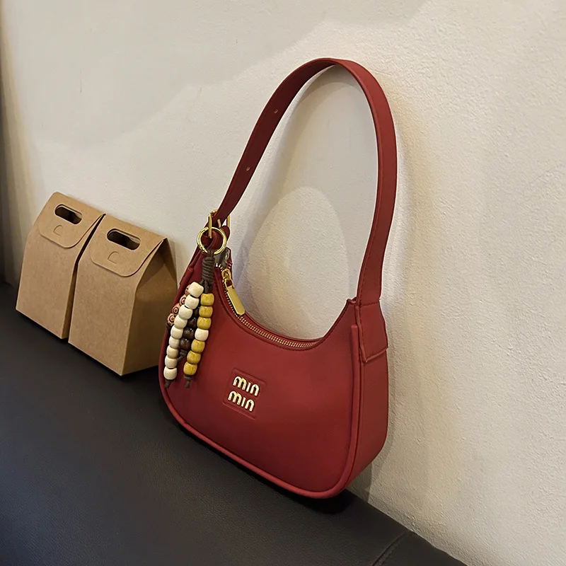 

2025 Textured Crescent Bag, Spacious Underarm Purse for Women, Minimalist Crossbody Tote, Solid Color Day-to-Night Bag, Chic