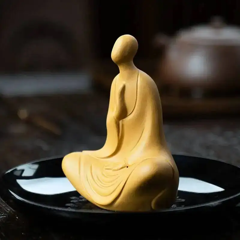  Zisha Tea Pet Buddha Tea Ceremony Tea Set Ornament Clay Little Zen  Чайные Украшения  