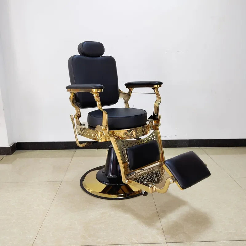 Retro Barber Chair Reclining Hydraulic Lift Oil Head Styling Seat for Men Hair Salon Professional Cutting Furniture