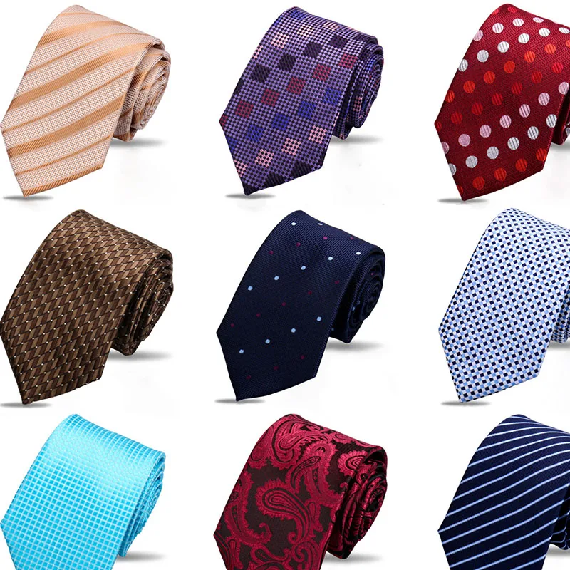 ربطة عنق واسعة من البوليستر الحريري من قماش الجاكار المخصص الكلاسيكي الرسمي الصلب ربطات عنق مخططة باللون الوردي مجموعات ربطات عنق منسوجة يدويًا #1