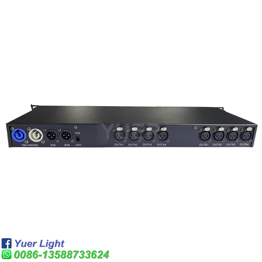 Imagem -03 - Alpha-stage Luz Controller Amplificador de Sinal Divisor Divisor 8i Dmx Distribuidor Disco Equipamento dj Dmx512 8i