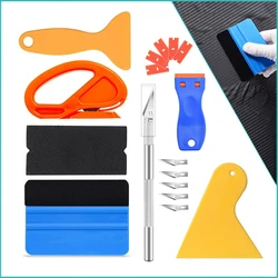 Kit d'outils d'emballage de voiture, grattoir à vinyle, coupe-film, raclette, spatules en vinyle, outil rond en plastique, outils de embaude fenêtre, accessoires de voiture