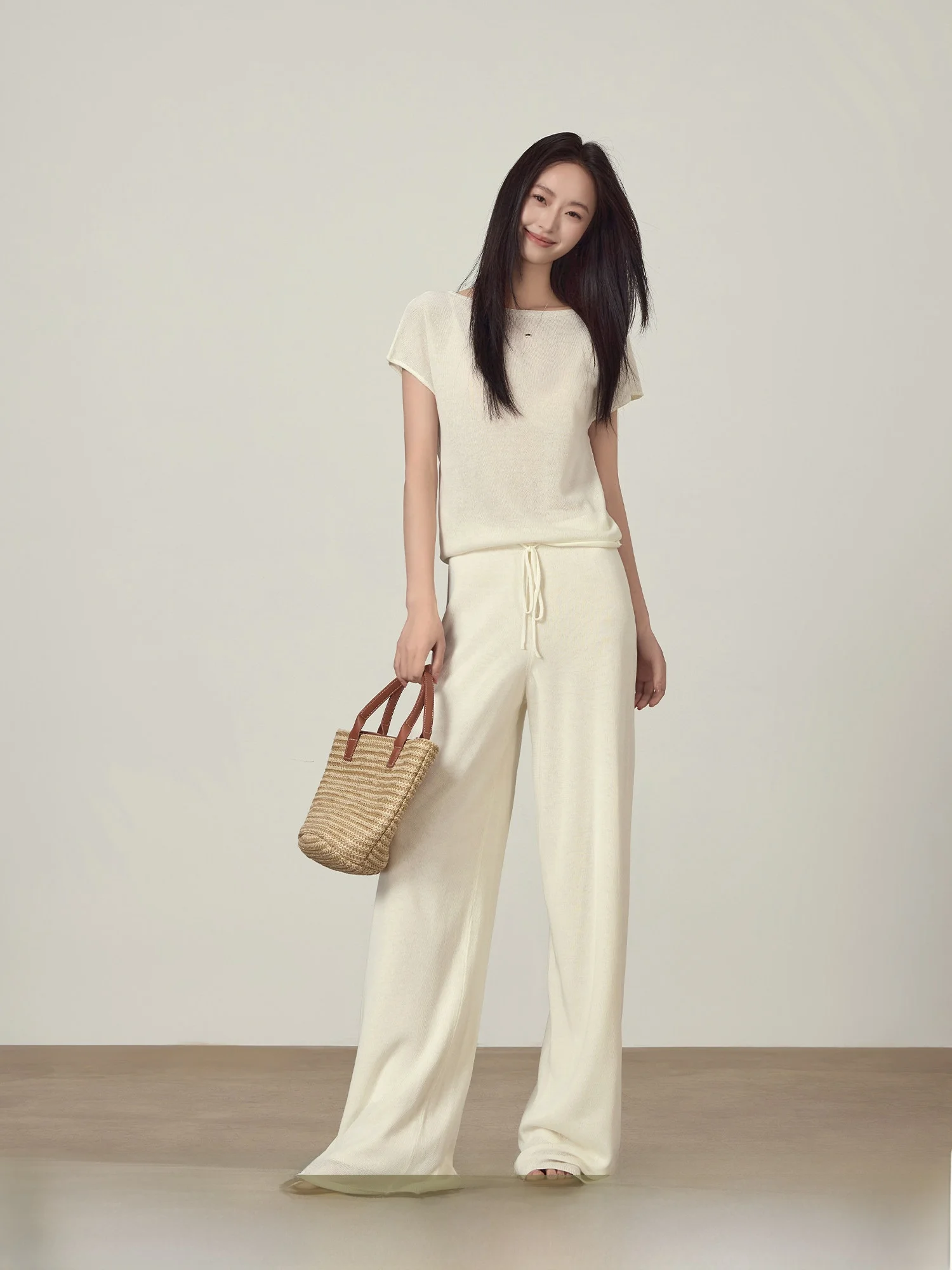 

Летний легкий повседневный льняной комплект: женский свободный костюм-двойка с коротким рукавом, дышащие удобные брюки с высокой талией