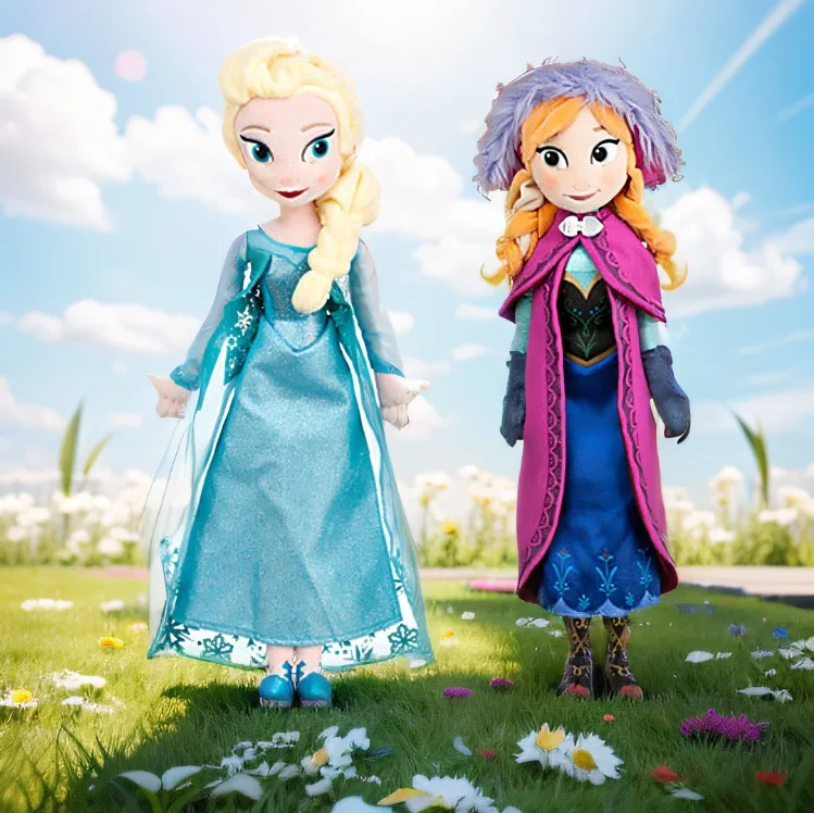 Peluche La Reine des Neiges, Princesse Anna et Elsa, 40cm, jouet, beurre, anime, cadeau d'anniversaire pour enfant, fille