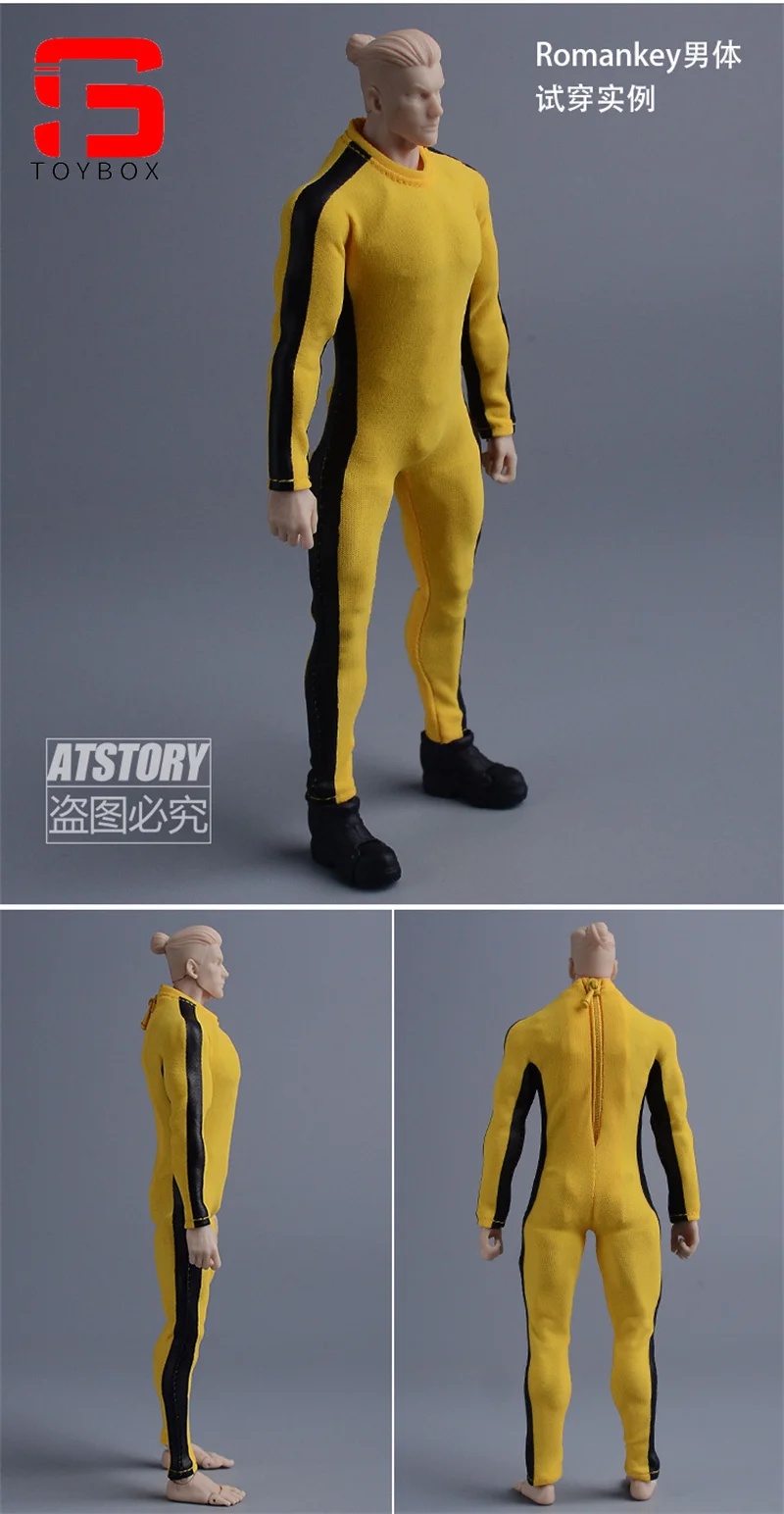 1/12 Schaal Strakke Jumpsuit Kung Fu Kostuum Kleding Model fit 6-inch Mannelijke Soldaat Action Figure Body Poppen