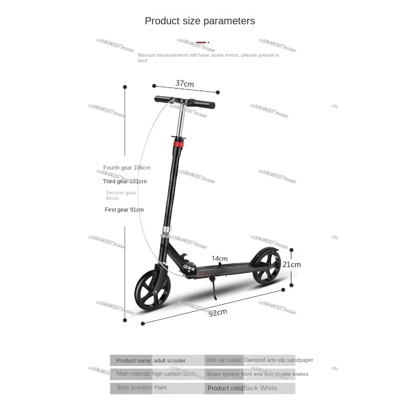 Portable Foldable Bull Wheel Scooter Scooter Two-Wheel City Work Scooter New Adult