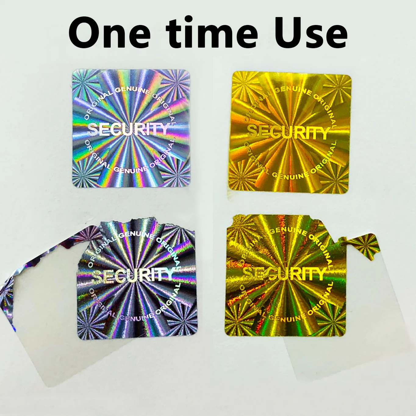 1000pcs Hologram Snowflake Laser Sticker, Square GENUINE ORIGINAL Security Tamper Evident Seal Decoration Label Stickers