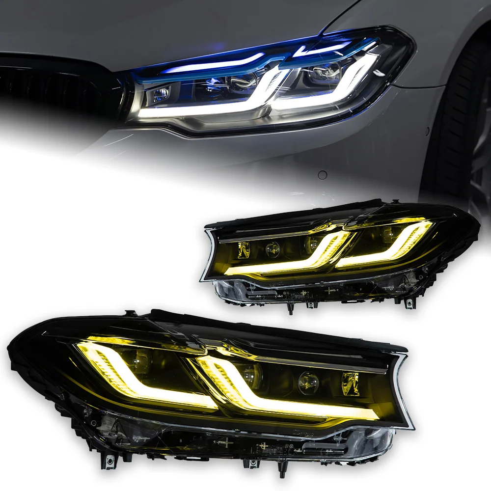 Фары для BMW G30 525i 530i G38 LED 5 серии 2018-2020, автомобильные фары, стайлинг, DRL, сигнальные линзы, проектор, автоаксессуары