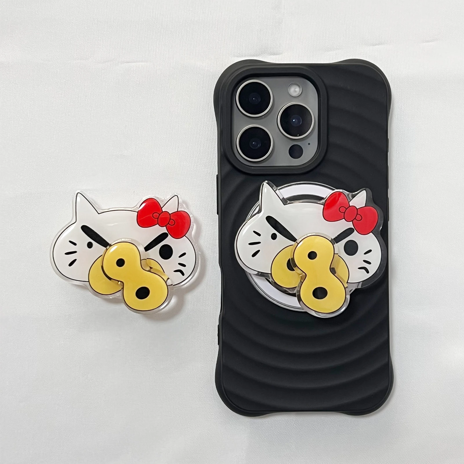 Niedlicher 360-Grad-Drehbarer Großnasiger Ochsenkopf als Telefonhalter, Faltbar für iPhone 17 16 Pro Max, Geschenk für Mädchen