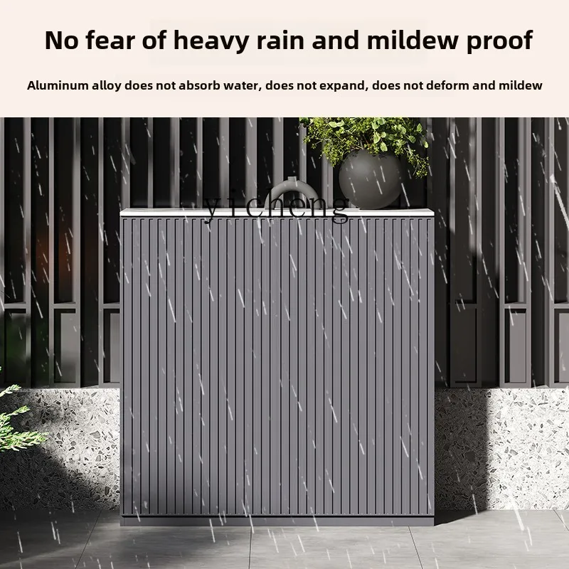 YFY  courtyard aluminum alloy locker outdoor grille door sun protection storage balcony all aluminum utility cabinet