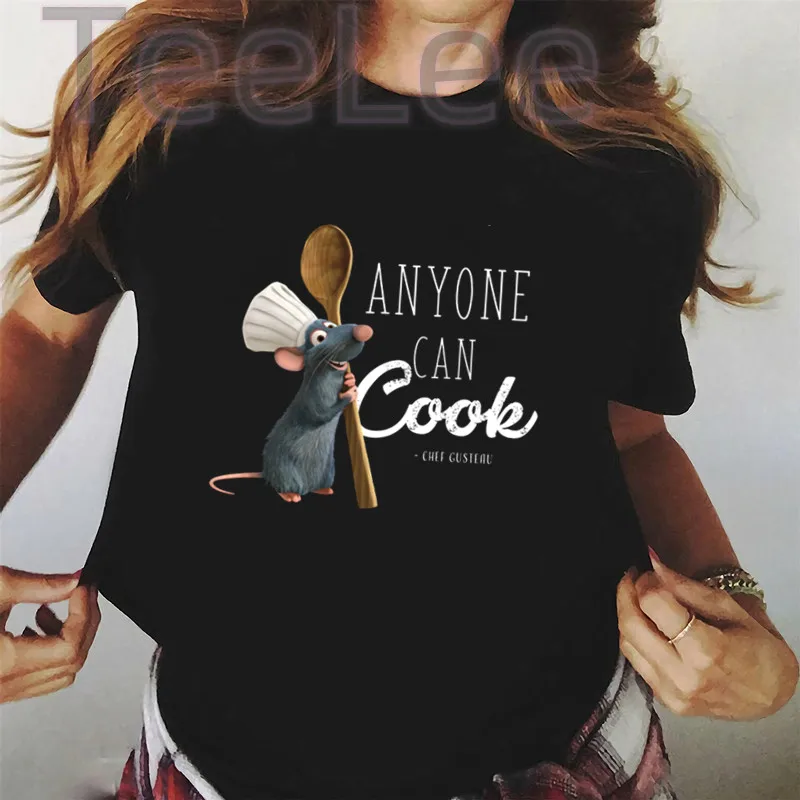 Cute Tshirts Printed La Ratatouille Cartoon T Shirt Women Clothes White Funny Kawaii Tshirt Femme Summer Tops Female Clothing