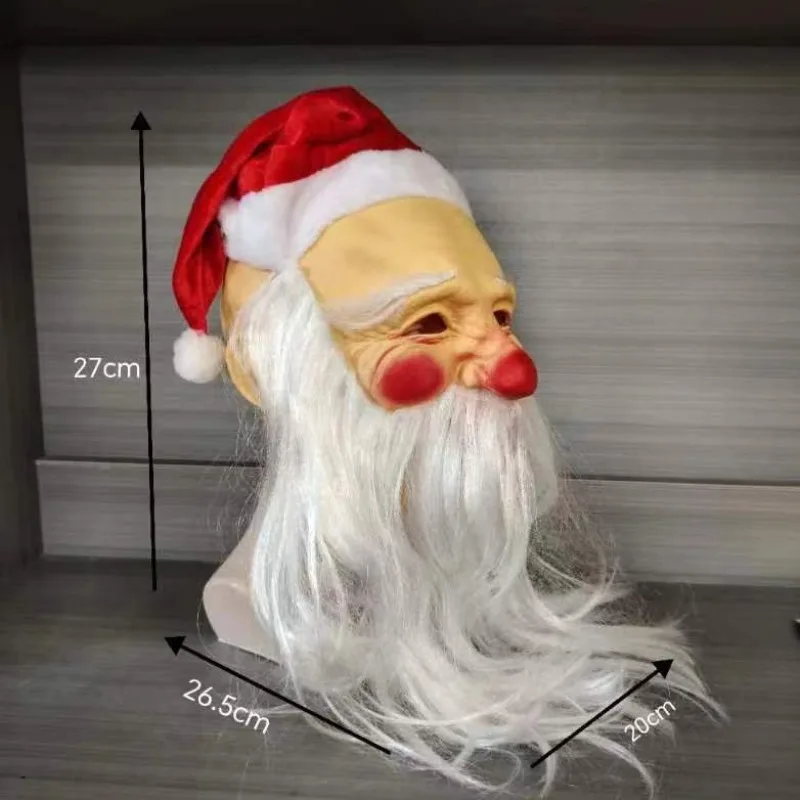 Weihnachten Latex Maske Multi-Stil Bar Schule Einkaufszentrum Party Hut Bart Latex Kapuze Overhead Masque Kostüm Set Lustige Nase