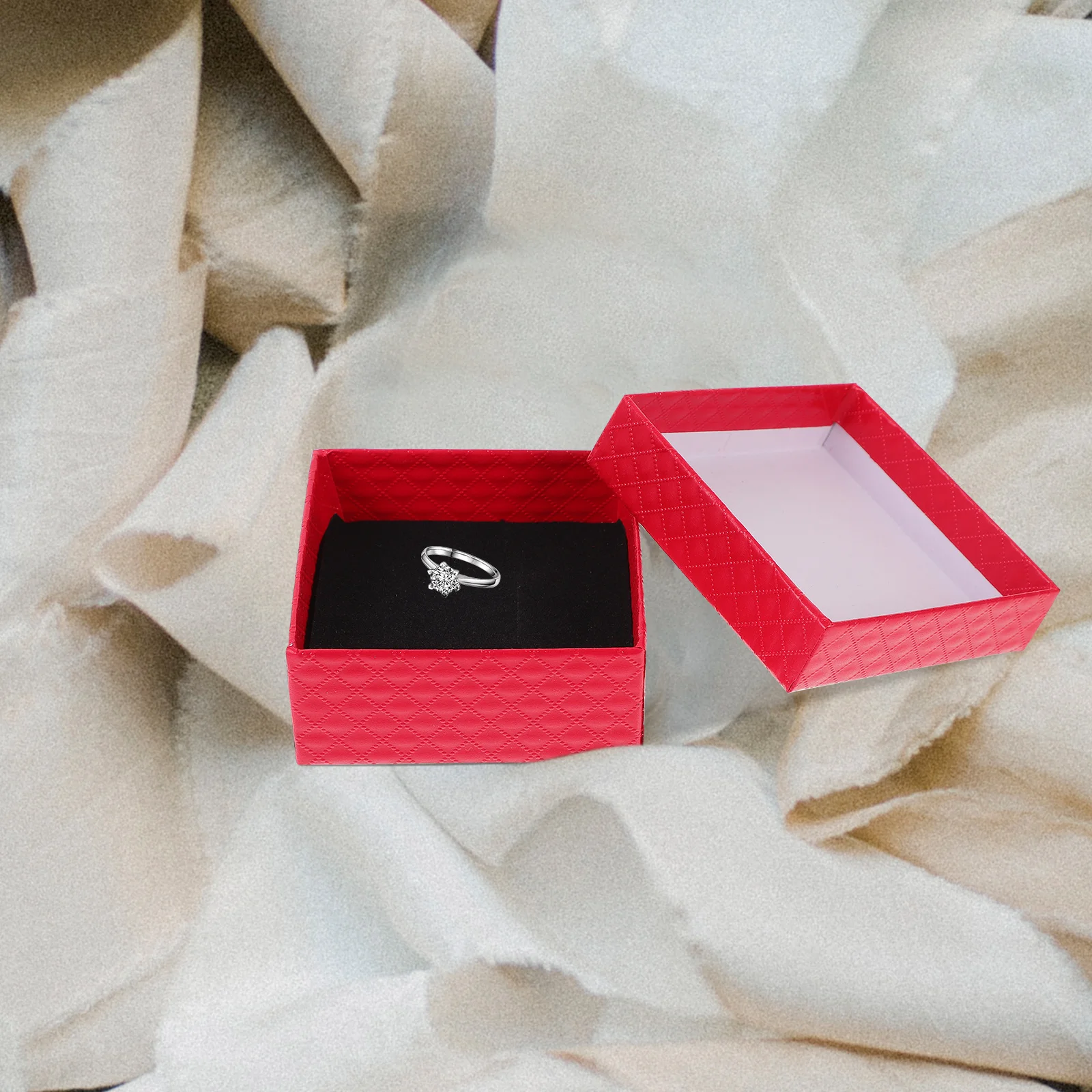 

10Pcs Jewelry Gift Boxes Fabric Wrapped Small Decorative Ring Bracelet Necklace Storage Box Jewelry Packaging Case