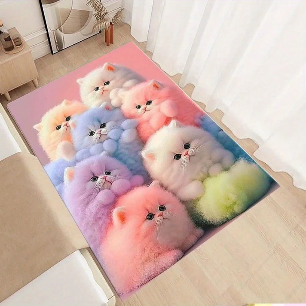 

Cute Colorful Dog Print Carpet Living Room Bedroom Decor Non-slip Rug Parlor Floor Mat Surface Comfortable Carpet Birthday Gift