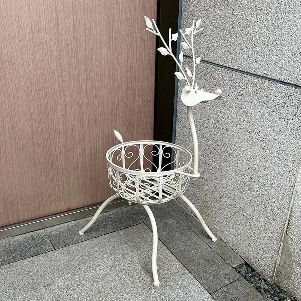 Christmas wrought iron deer flower pot living room balcony indoor succulent green plant flower pot modern creativity