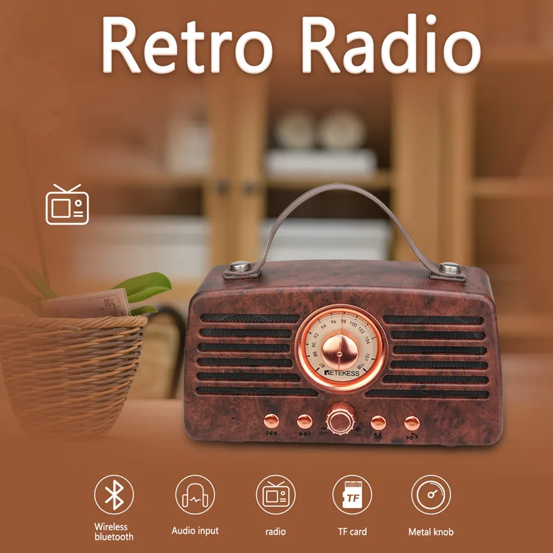 

NR-4013 Portable Classic Retro AM FM Radio Receiver Decorative MP3 Stereo caixa de som Bluetooth Speaker AUX USB Rechargeable