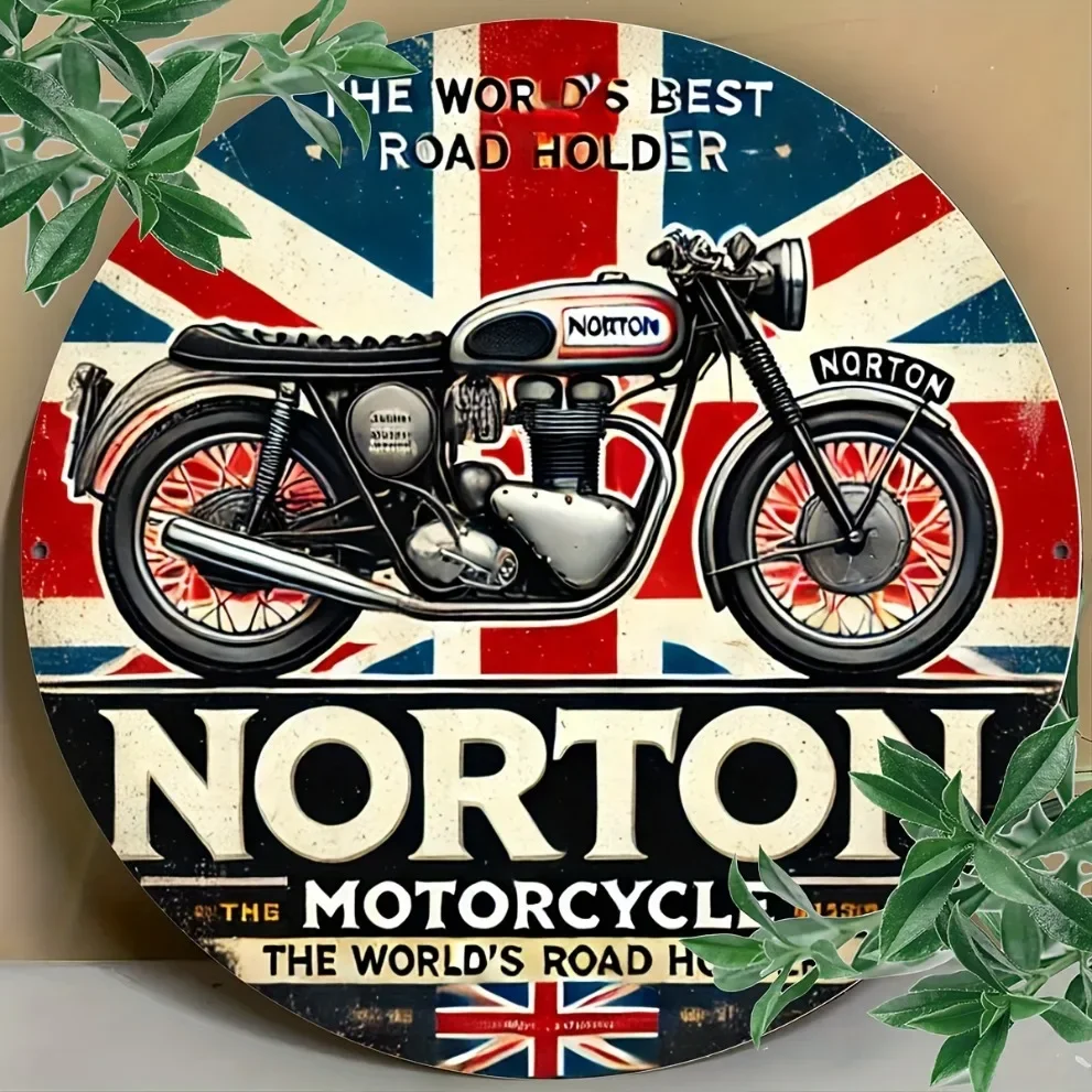Moderne Eisenblechkunst, Norton Motorrad Vintage Metallschild – Bester Road Guardian, Heimdekoration