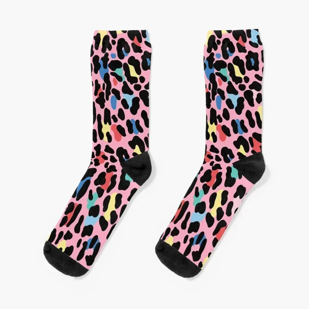 Rainbow leopard by Elebea Socks kawaii Christmas FASHION Socks Man Women's