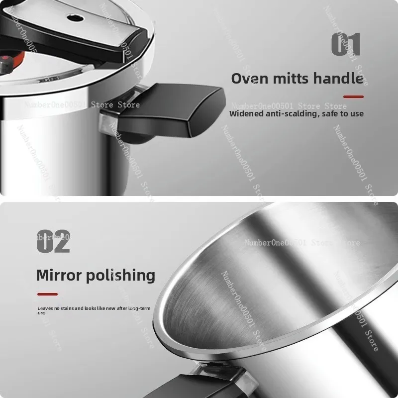 طنجرة ضغط من الفولاذ المقاوم للصدأ 304، مقاومة للانفجار، متعددة الوظائف للمطبخ المنزلي التعريفي بالغاز