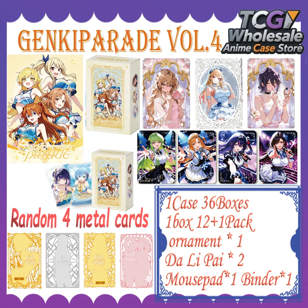 Wholesale Genki Parade Vol.4 Genki Academy Waifu Card Anime Games Girl Party Swimsuit Bikini Feast Booster Box Toys Gift