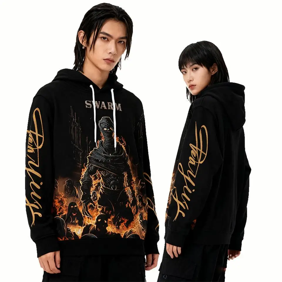 

WIFRU New Gothic Mummy Hoodie Street Dark Style Pattern Printed Sweatshirt Unisex Couple Oversized Harajuku Style Loose Pullover