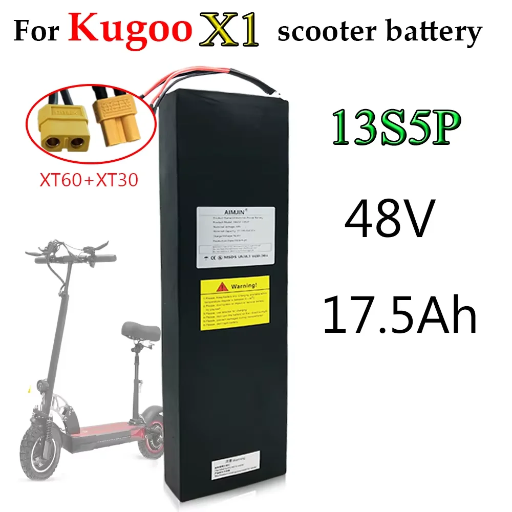 

100% New 48V 17500mAh 13S5P Lithium Battery pack For Kugoo X1/X1 Plus Electric Scooter Battery 17.5Ah 840Wh with BMS