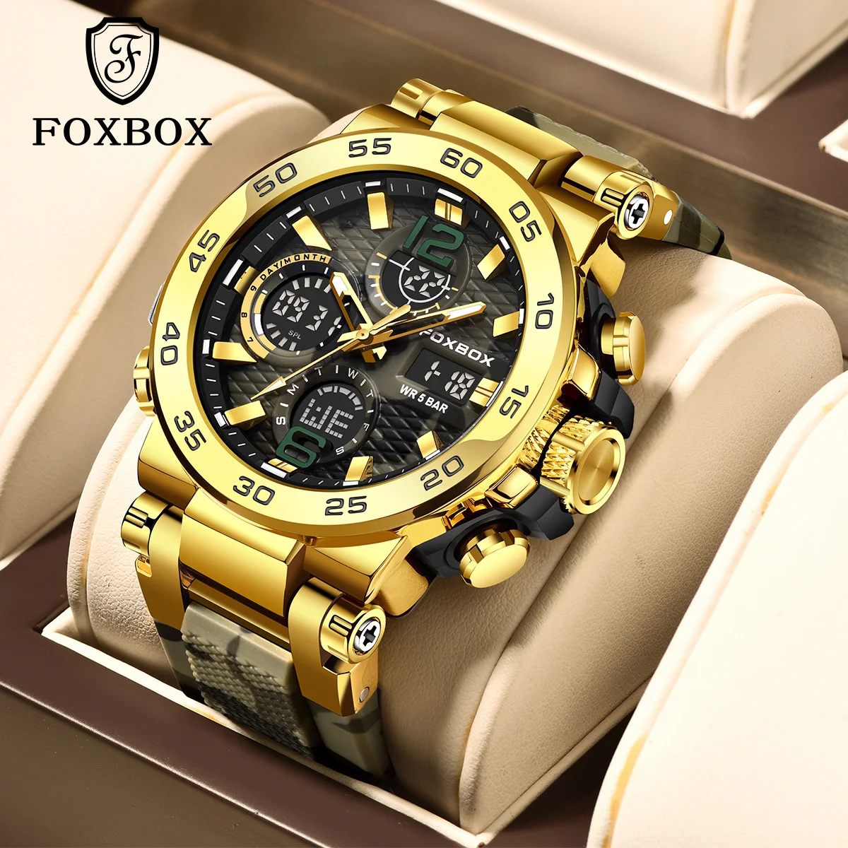 

FOXBOX 2026 цифровые мужские военные часы водонепроницаемые наручные часы светодиодные кварцевые часы спортивные часы мужские часы Relogios Masculino