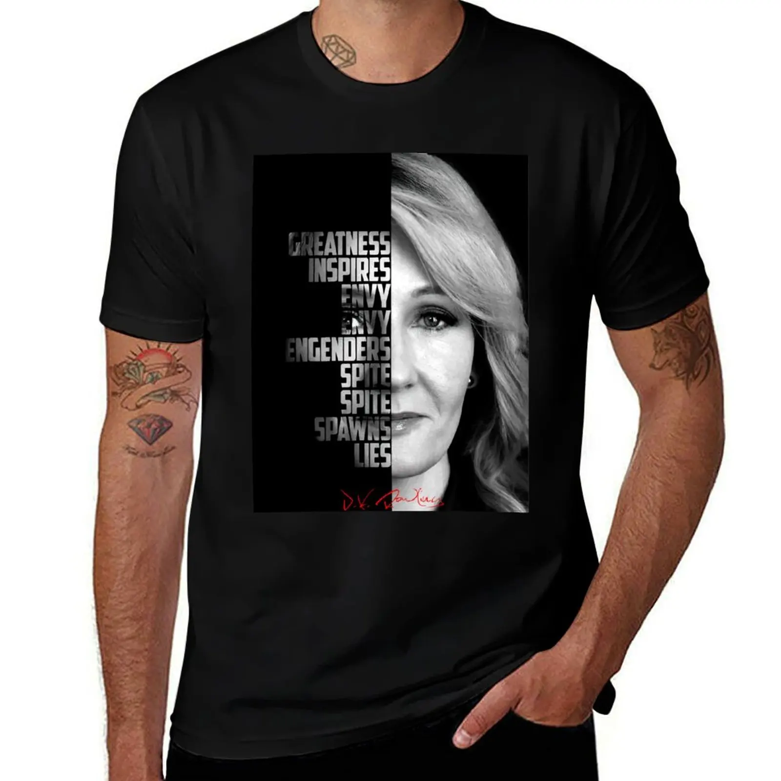 

Black and white J.K. Rowling quote poster T-Shirt Big and Tall Gym T-Shirt