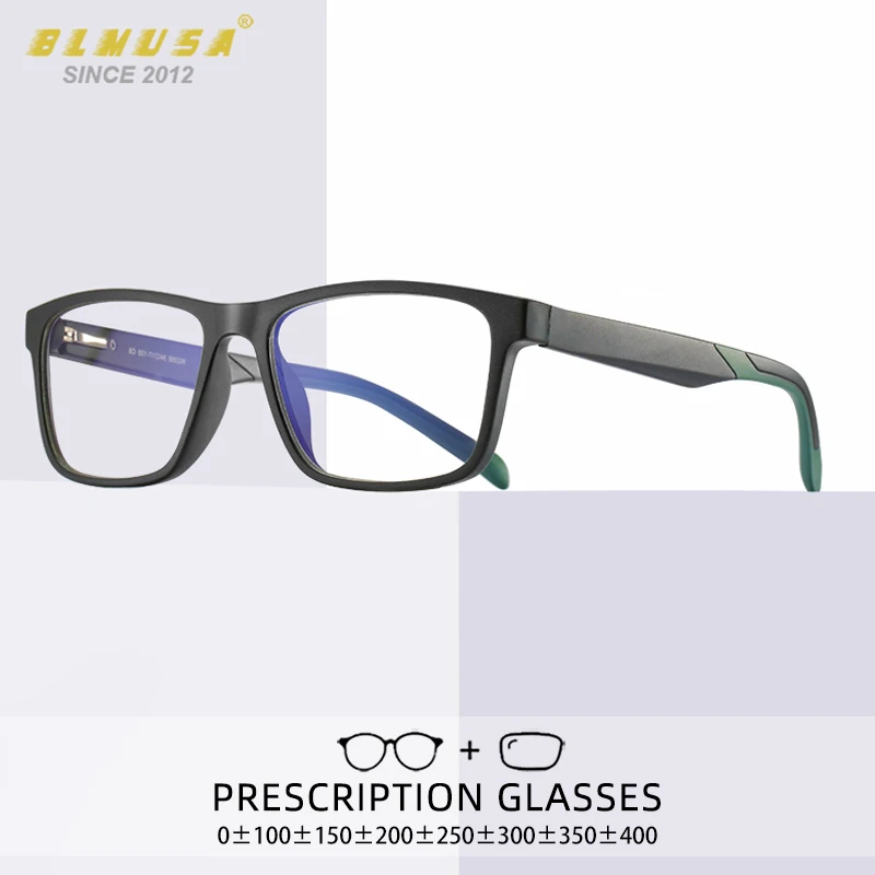 

BLMUSA Men Matte Vintage Optical Glasses Frame Myopia Hyperopia Customization Eyeglasses TR90 Anti Blue Light Reading Glasses