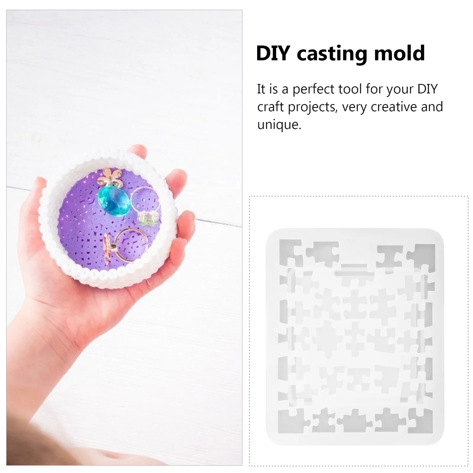 

2pcs Geometric Puzzle Mold Silicone Diy Casting Mold For Resin Craft Epoxy Jewelry Making Durable Reusable Non-Stick Easy Demold