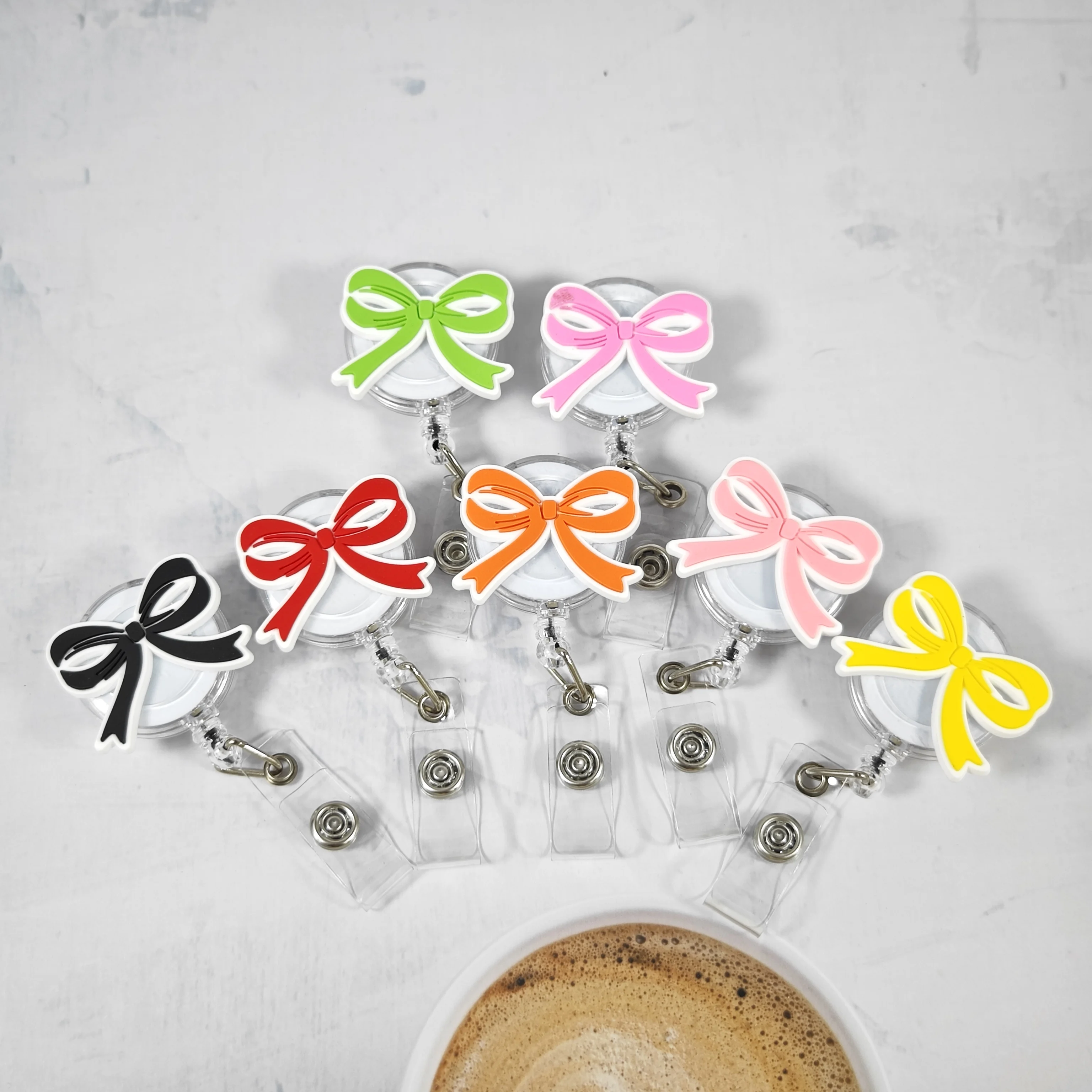 New Fun And Creative Bow Name Tag, Lanyard, Card Holder, And Easy-Pull Clip