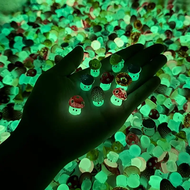Atmosphere-enhancing Luminous Cartoon Imitation Resin Cute Small Mushroom Creative Mini Landscape Decorations & SceneryOrnaments