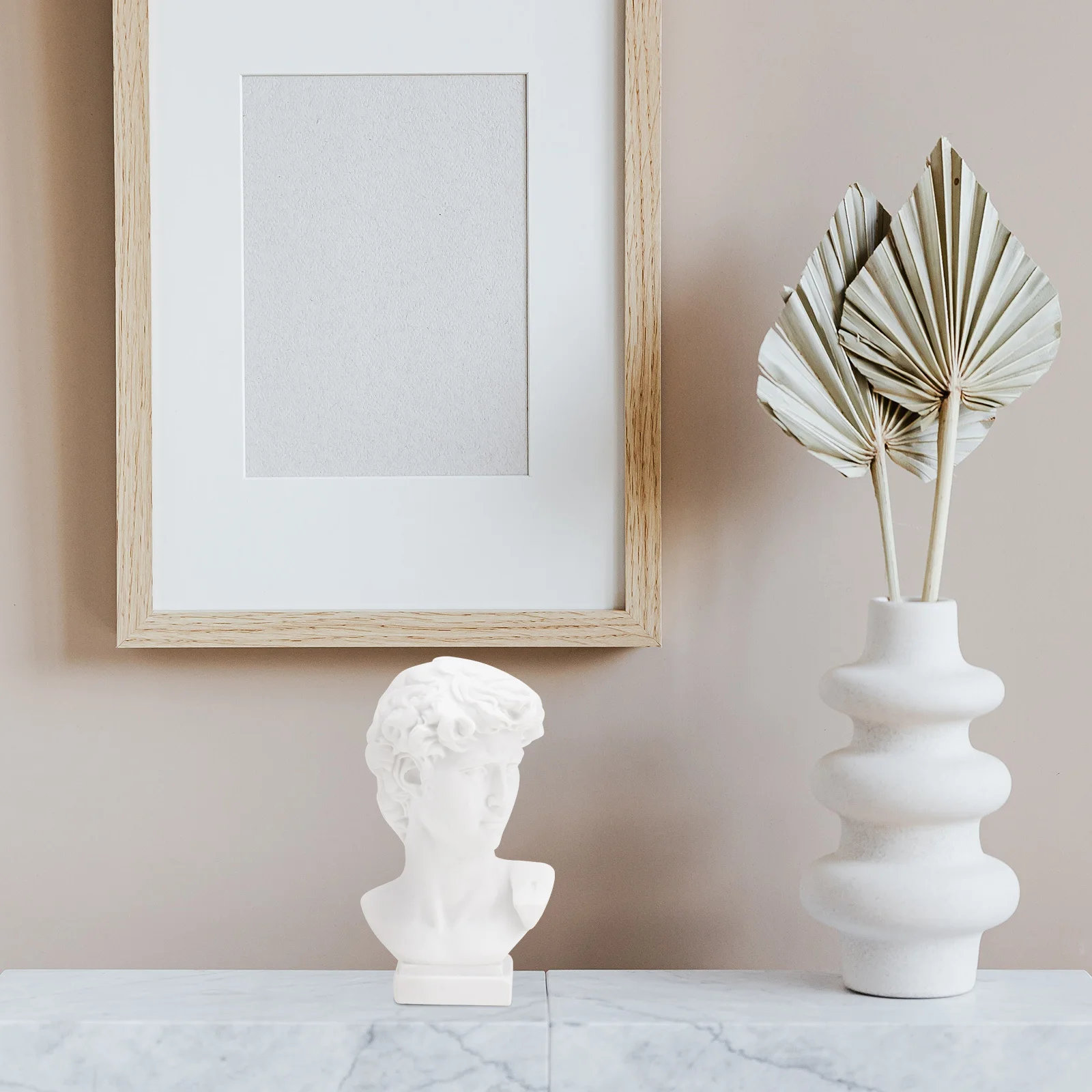

4Pcs Mini Resin David Head Portrait Art Ornament 7cm Height Unique Home Desktop Decoration Statue Mini Resin Sculpture