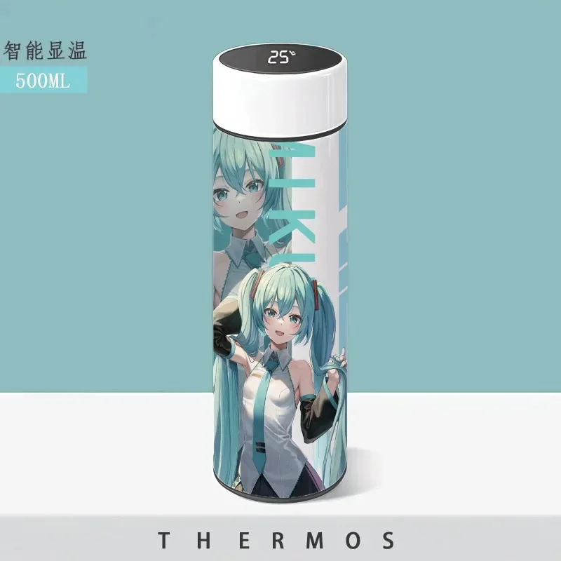 Nowy Hatsune Miku Kreatywny i uroczy anime peryferyjny inteligentny izolowany kubek na wodę prosty i spersonalizowany kubek na wodę ze stali nierdzewnej